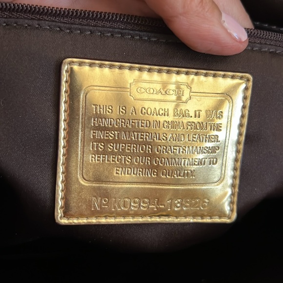 COACH Poppy OP Art Gold Signature Monogram Logo Glam Tote - Picture 11 of 16